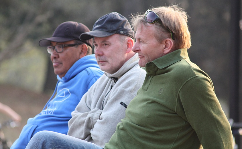 Fornøyde OPC-gutter: Jean-Jacques Razaka, Ulf Lundby og presidenten selv: Lars Bentsborg